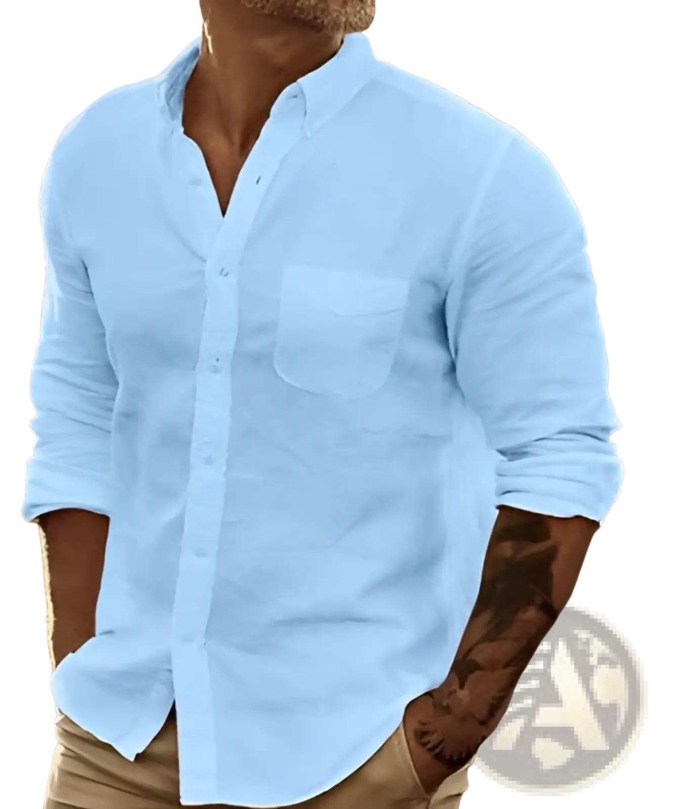 Men's Slim Fit Cotton Long Sleeve Button Down Shirt