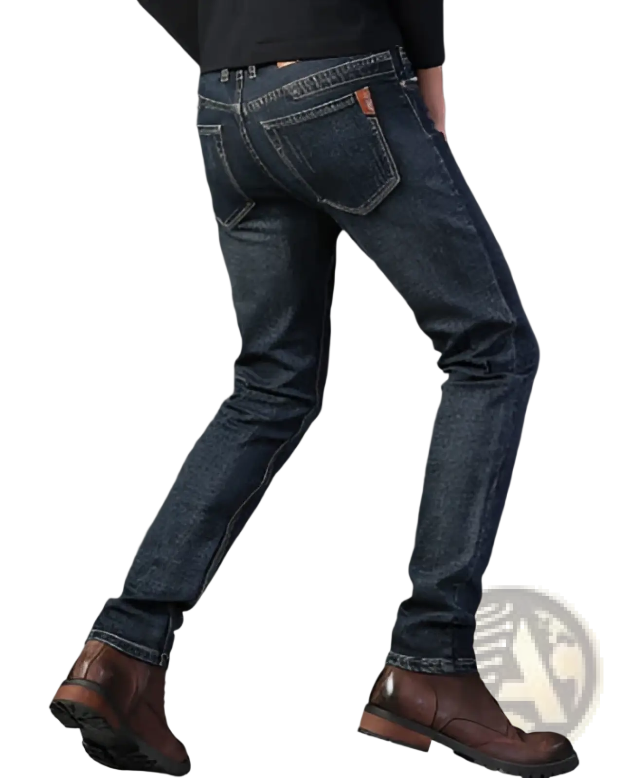 Men's Slim Fit Dark Wash Straight Stretch Denim Jeans
