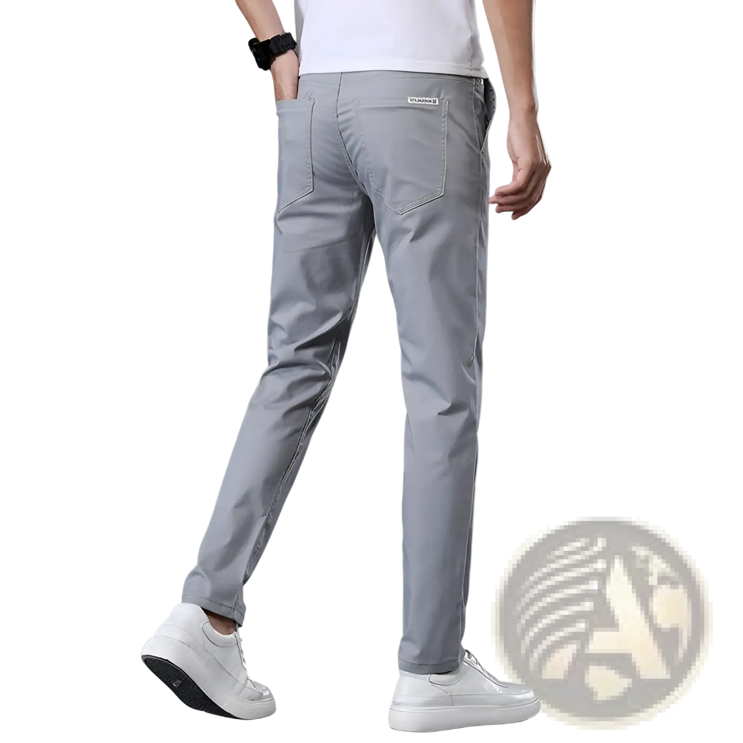 Men's Slim Fit Elastic Cotton Straight Leg Chino Pants