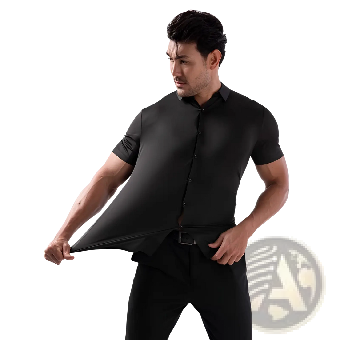 Men's Slim Fit Four Way Stretch Non Iron Short Sleeve Shirt