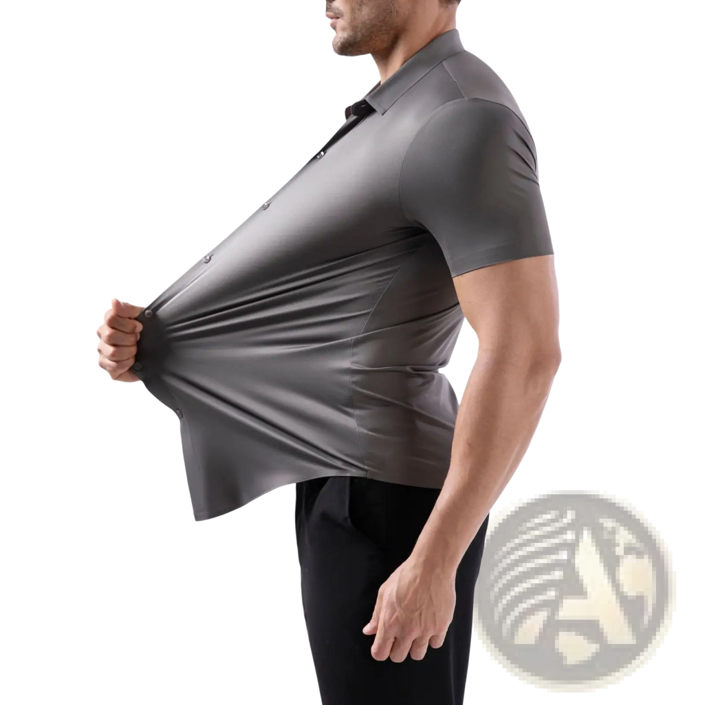 Men's Slim Fit Four Way Stretch Non Iron Short Sleeve Shirt