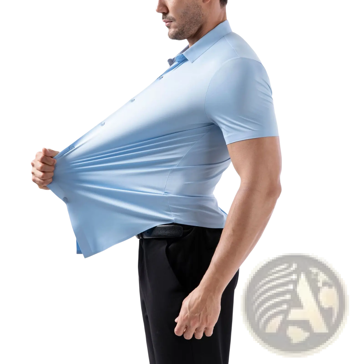 Men's Slim Fit Four Way Stretch Non Iron Short Sleeve Shirt