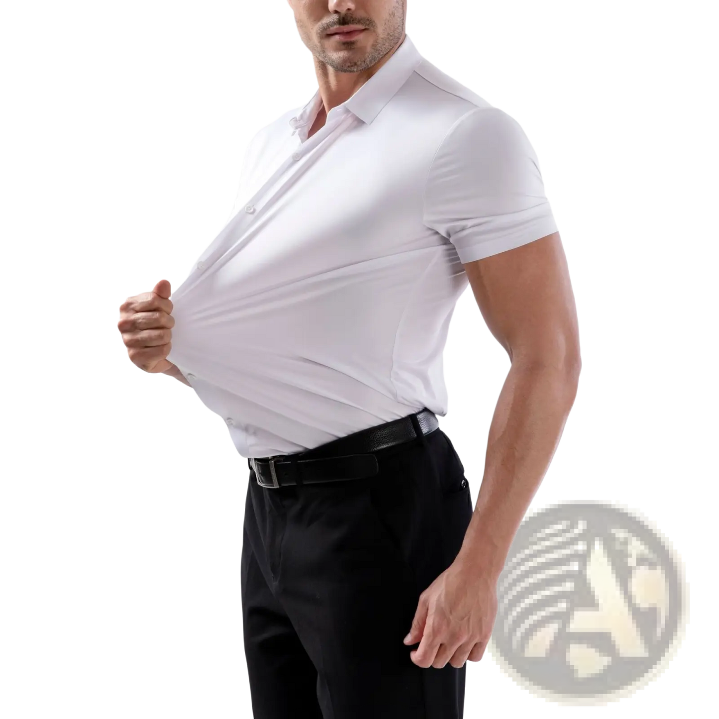 Men's Slim Fit Four Way Stretch Non Iron Short Sleeve Shirt