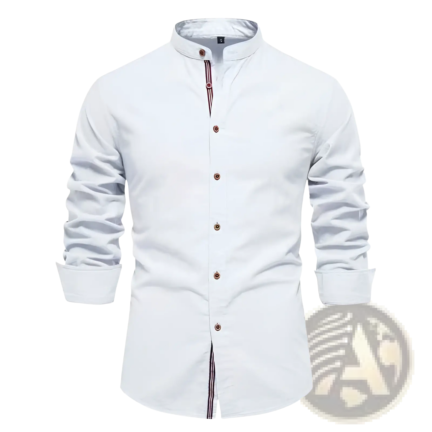 Men's Slim Fit Linen Blend Mandarin Collar Shirt