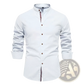 Men's Slim Fit Linen Blend Mandarin Collar Shirt