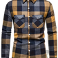 Men's Slim Fit Plaid Flannel Button Up Shirt