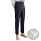 Men's Slim Fit Pleated Summer Linen Suit Trousers