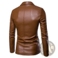Men's Slim Fit Pu Leather Blazer Jacket