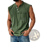 Men's Slim Fit Sleeveless Denim Henley Shirt
