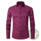 Men's Slim Fit Stretch Satin Long Sleeve Dress Shirt