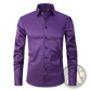 Men's Slim Fit Stretch Satin Long Sleeve Dress Shirt