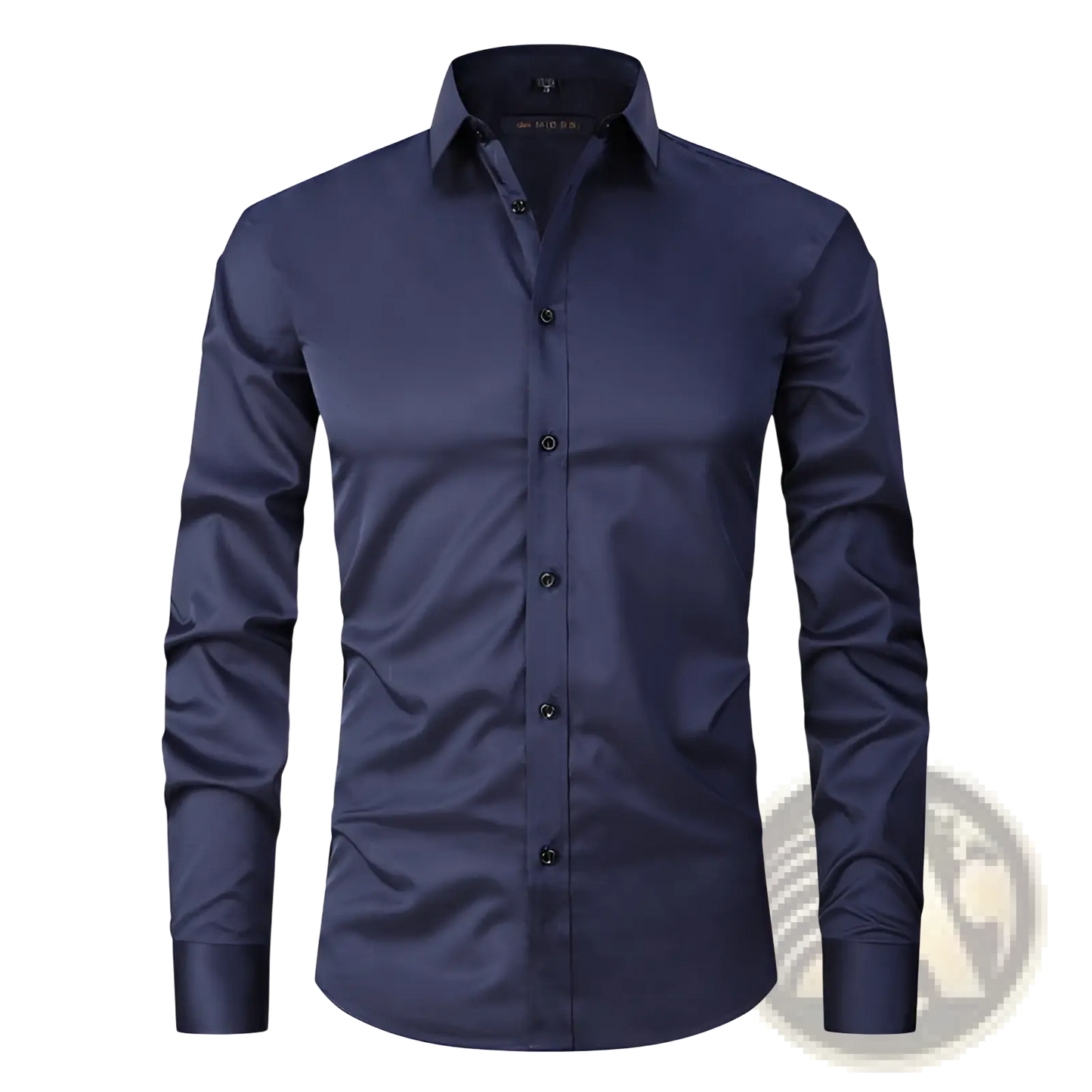 Men's Slim Fit Stretch Satin Long Sleeve Dress Shirt