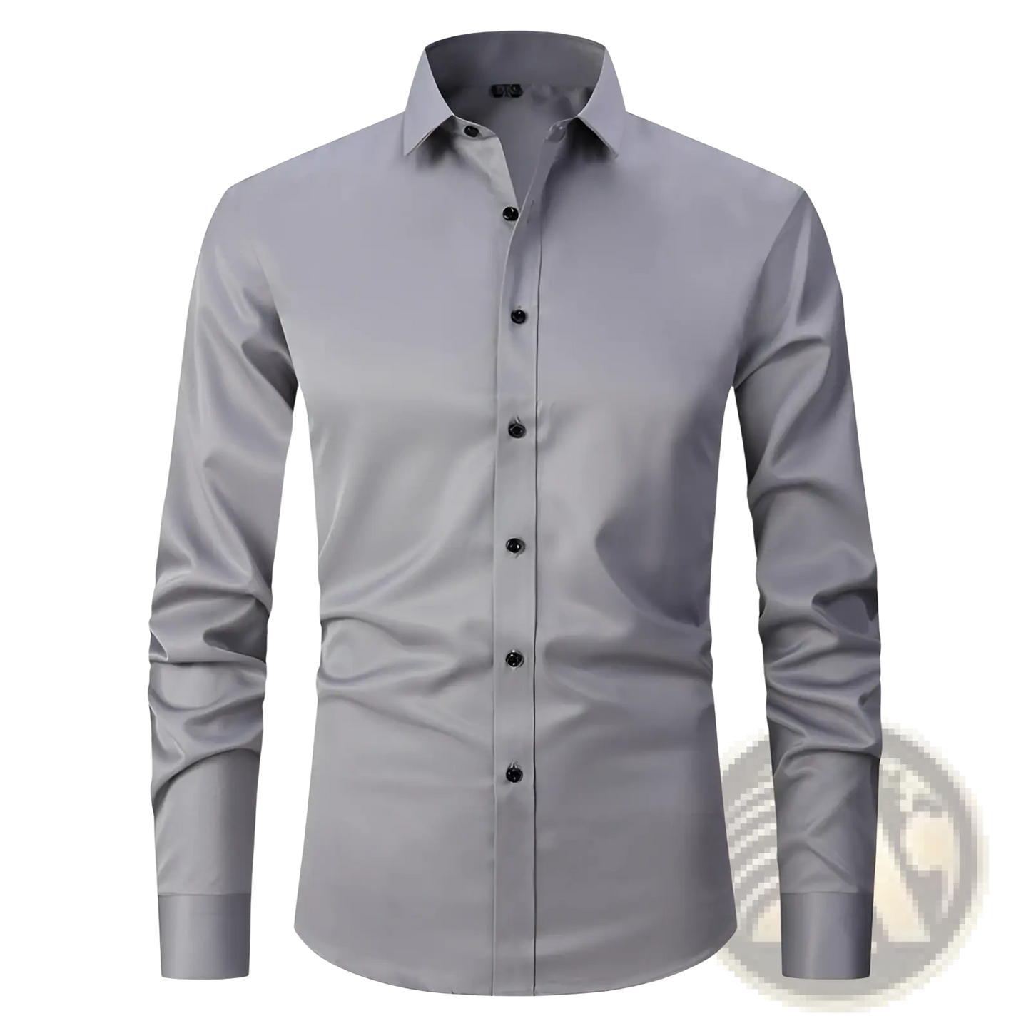 Men's Slim Fit Stretch Satin Long Sleeve Dress Shirt