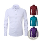 Men's Slim Fit Stretch Satin Long Sleeve Dress Shirt