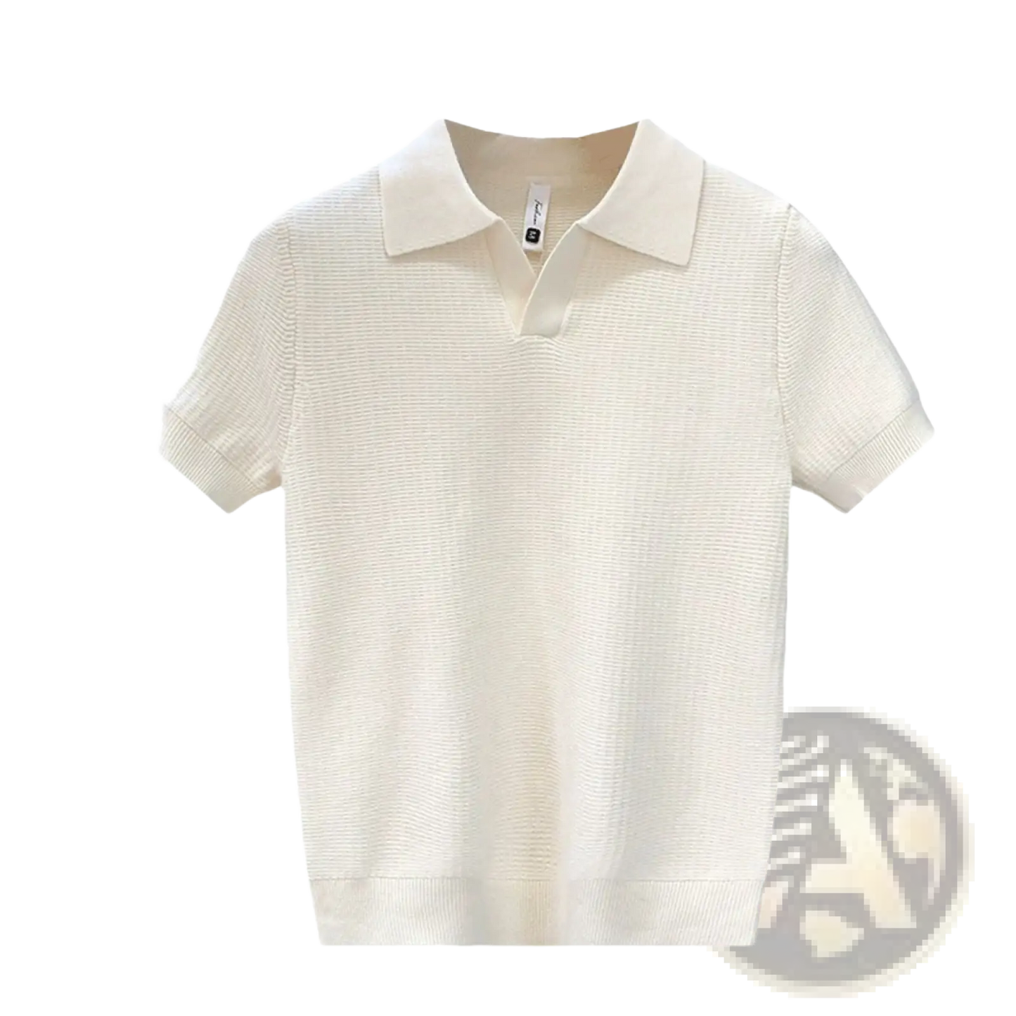 Men's Slim Fit Textured Knit Summer Polo Shirt