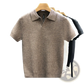 Men's Slim Fit Textured Knit Summer Polo Shirt