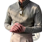 Men's Slim Fit Vertical Striped Long Sleeve Business Shirt