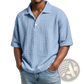 Men’s Slim Fit Waffle Knit Short Sleeve Polo Shirt