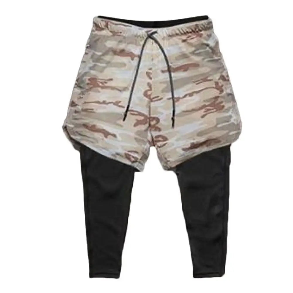 Men's Camouflage Quick Dry 2-in-1 Training Shorts
