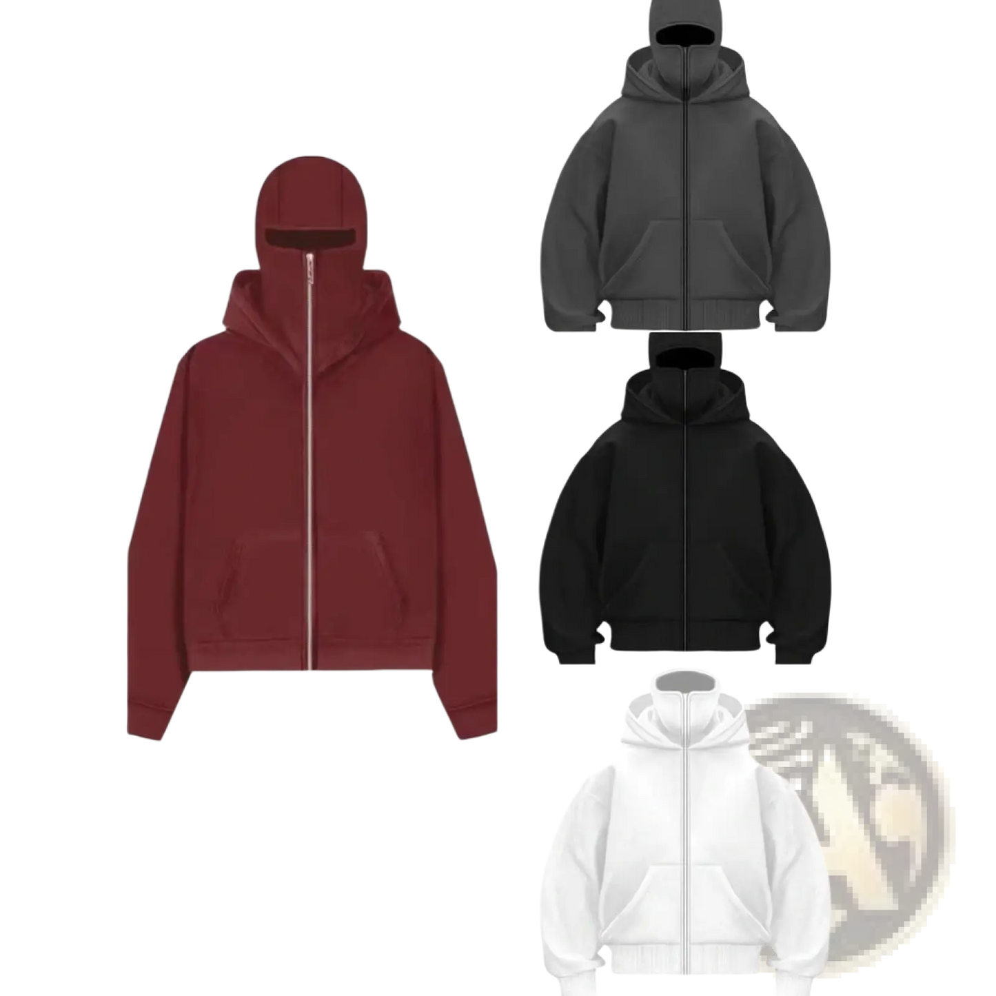 Men's Streetwear Hooded Fleece Zip Up Baseball Jacket