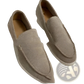Men's Suede Loafers with White Rubber Sole Casual Shoes