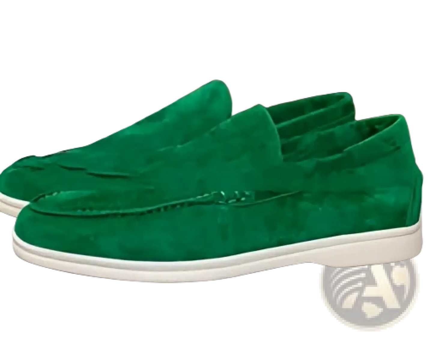 Men's Suede Loafers with White Rubber Sole Casual Shoes