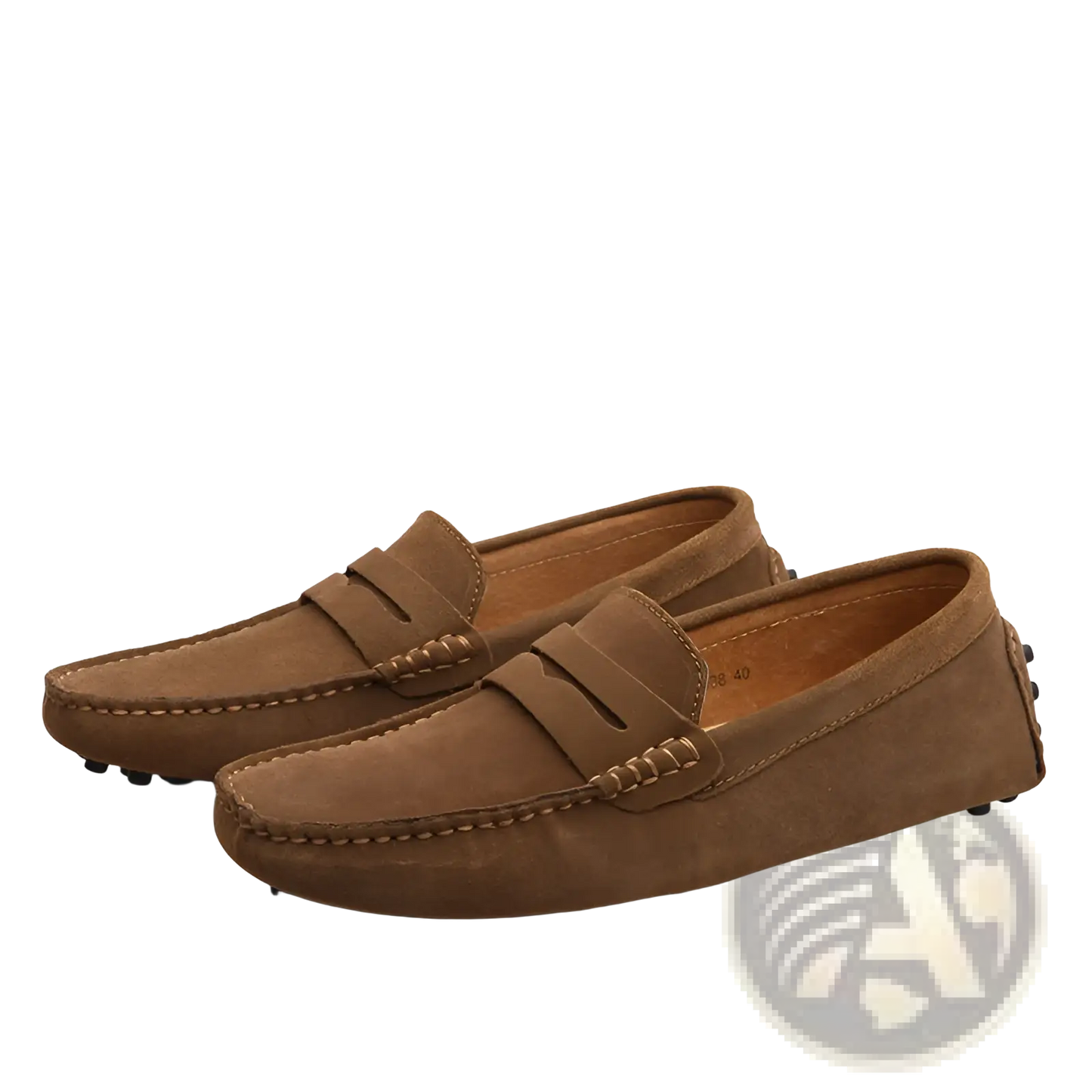 Men's Suede Moccasin Loafers with Rubber Sole