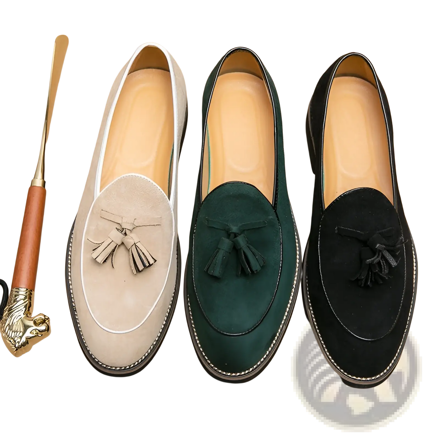 Men's Suede Tassel Loafers Matte Cowhide Shoes