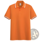 Men's Summer Striped Trim Stand Collar Polo Shirt