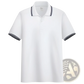Men's Summer Striped Trim Stand Collar Polo Shirt