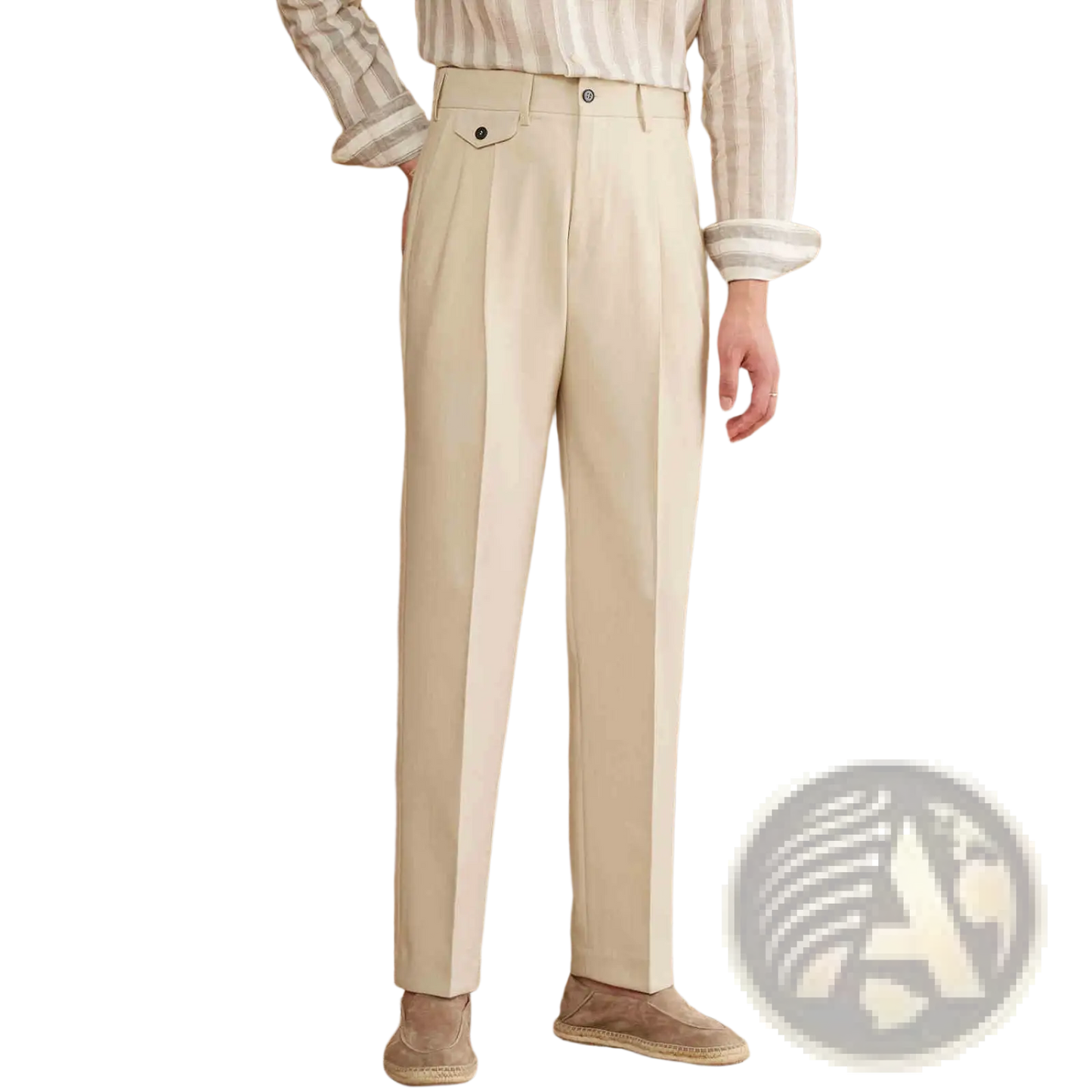 Men's Tailored Straight Leg Pleated Trousers