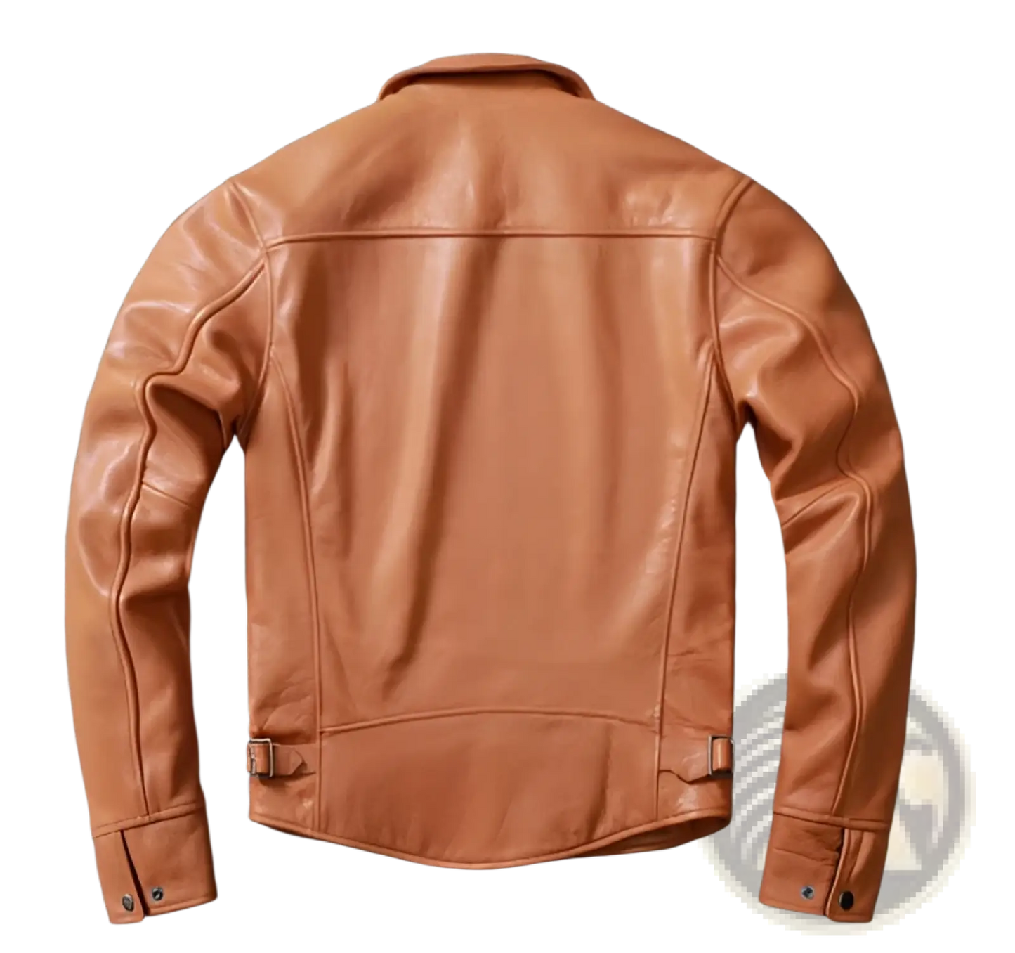 Men's Tan Cowhide Leather Motorcycle Jacket