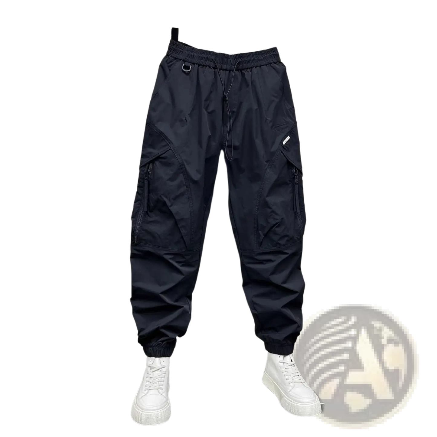 Men's Tapered Cargo Joggers with Elastic Waist and Pockets