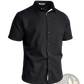 Men’s Textured Bamboo Linen Short Sleeve Button Down Shirt