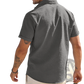 Men’s Textured Bamboo Linen Short Sleeve Button Down Shirt