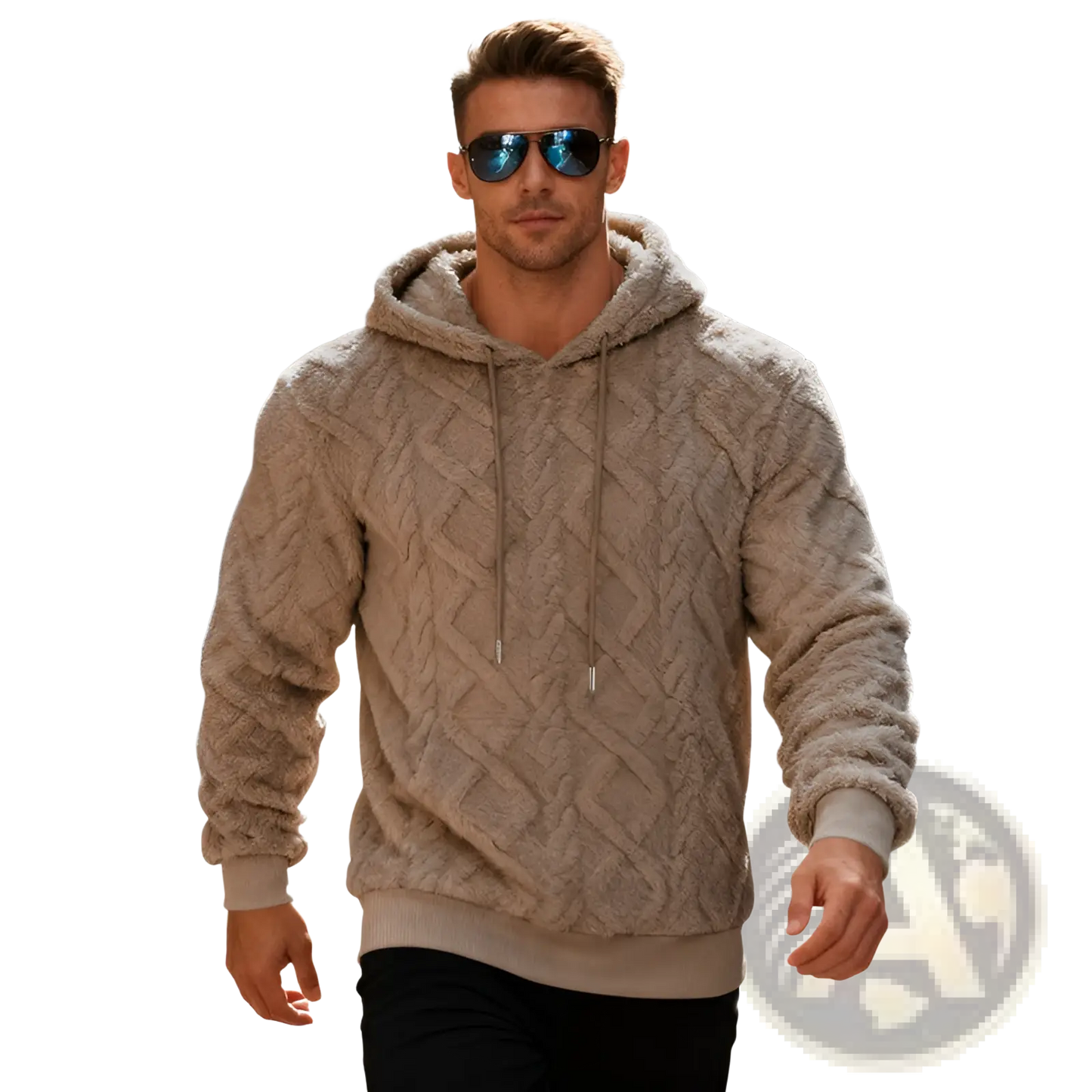 Men's Textured Fleece Lined Knit Hoodie