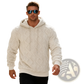 Men's Textured Fleece Lined Knit Hoodie