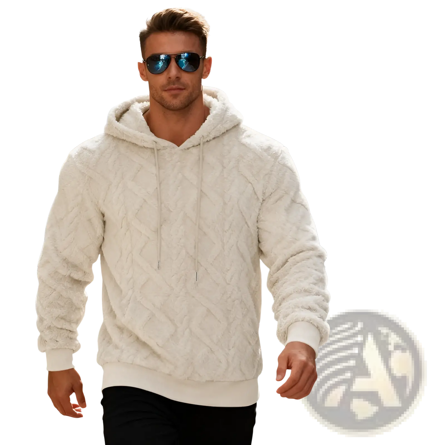 Men's Textured Fleece Lined Knit Hoodie