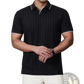 Men's Textured Ice Silk Contrast Trim Polo Shirt