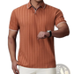 Men's Textured Ice Silk Contrast Trim Polo Shirt
