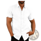 Men's Textured Short Sleeve Button Up Shirt with Pocket