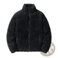 Men's Thickened Corduroy Puffer Jacket with High Collar
