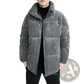 Men's Thickened Corduroy Puffer Jacket with High Collar