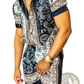 Men's Tropical Print Short Sleeve Shirt and Shorts Set
