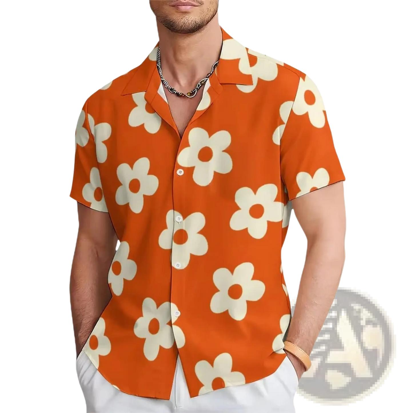 Men's Tropical Surfing Bigfoot Short Sleeve Hawaiian Shirt