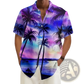 Men's Tropical Surfing Bigfoot Short Sleeve Hawaiian Shirt