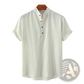 Men's Vertical Striped Mandarin Collar Cotton Blend Shirt