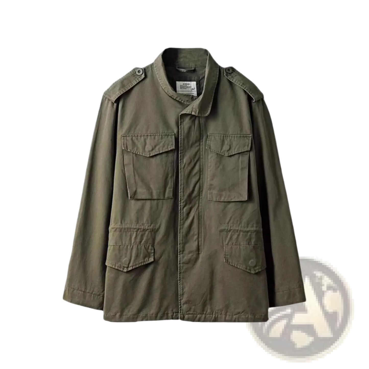 Men's Vintage Olive Green Military Field Overalls Jacket