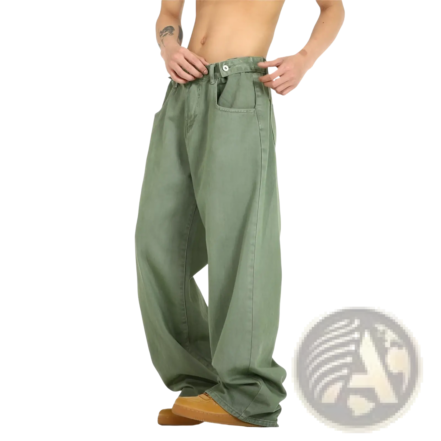 Men's Vintage Wide Leg High Waist Relaxed Denim Jeans
