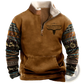 Men's Vintage Yellowstone Tribal Print Fleece Quarter Zip Jacket